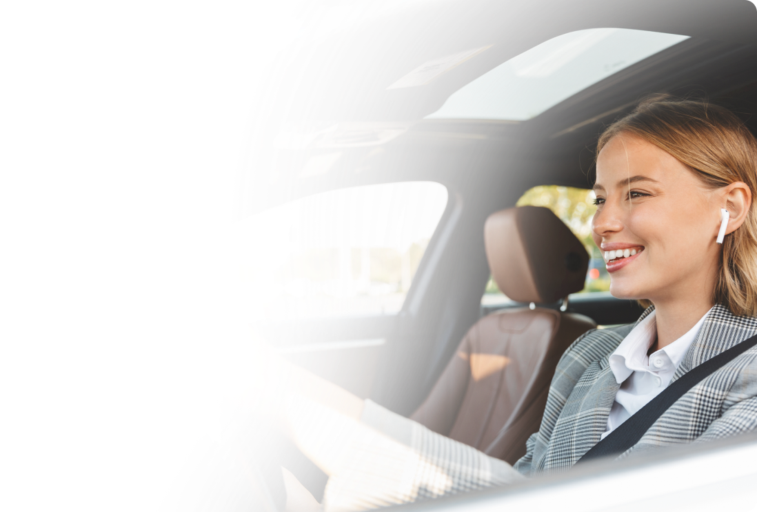 Lease with Ease – a woman in a car