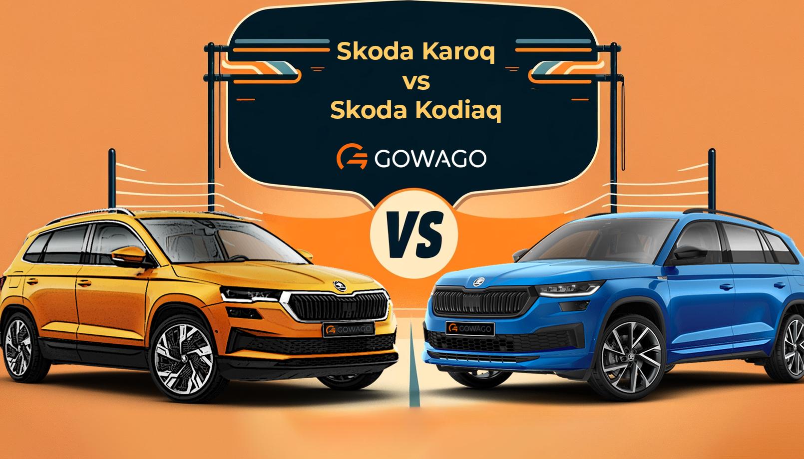 blog item card - Vergleiche den Skoda Karoq und den Skoda Kodiaq! Entdecke die wichtigsten Unterschiede in puncto Praktikabilität, Innenraum und Kosten, um zu entscheiden, welchen du leasen möchtest.