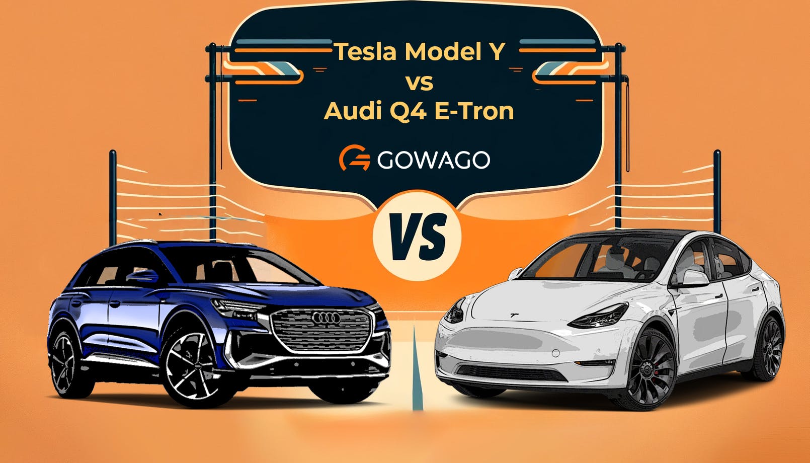 blog item card - Compare Leasing the Tesla Model Y and the Audi Q4 E-Tron - Find out everything about range, performance, equipment, and living with these electric SUVs.