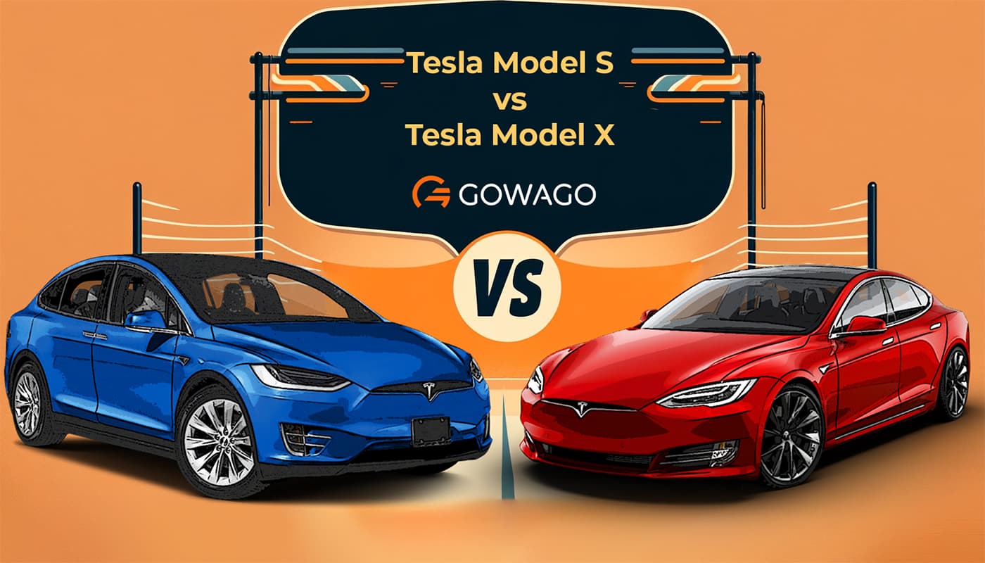 blog item card - Discover the differences between the Tesla Model S and Model X in this Gowago comparison - practicality, equipment, interior, driving experience, and costs. Find out which Tesla is the perfect fit for your next leasing