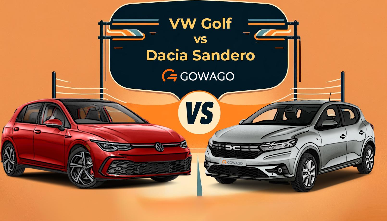 blog item card - Discover the differences between the VW Golf and the Dacia Sandero in this Gowago comparison - practicality, equipment, interior, driving experience, and costs. Find out which hatchback is the perfect fit for your next leasing