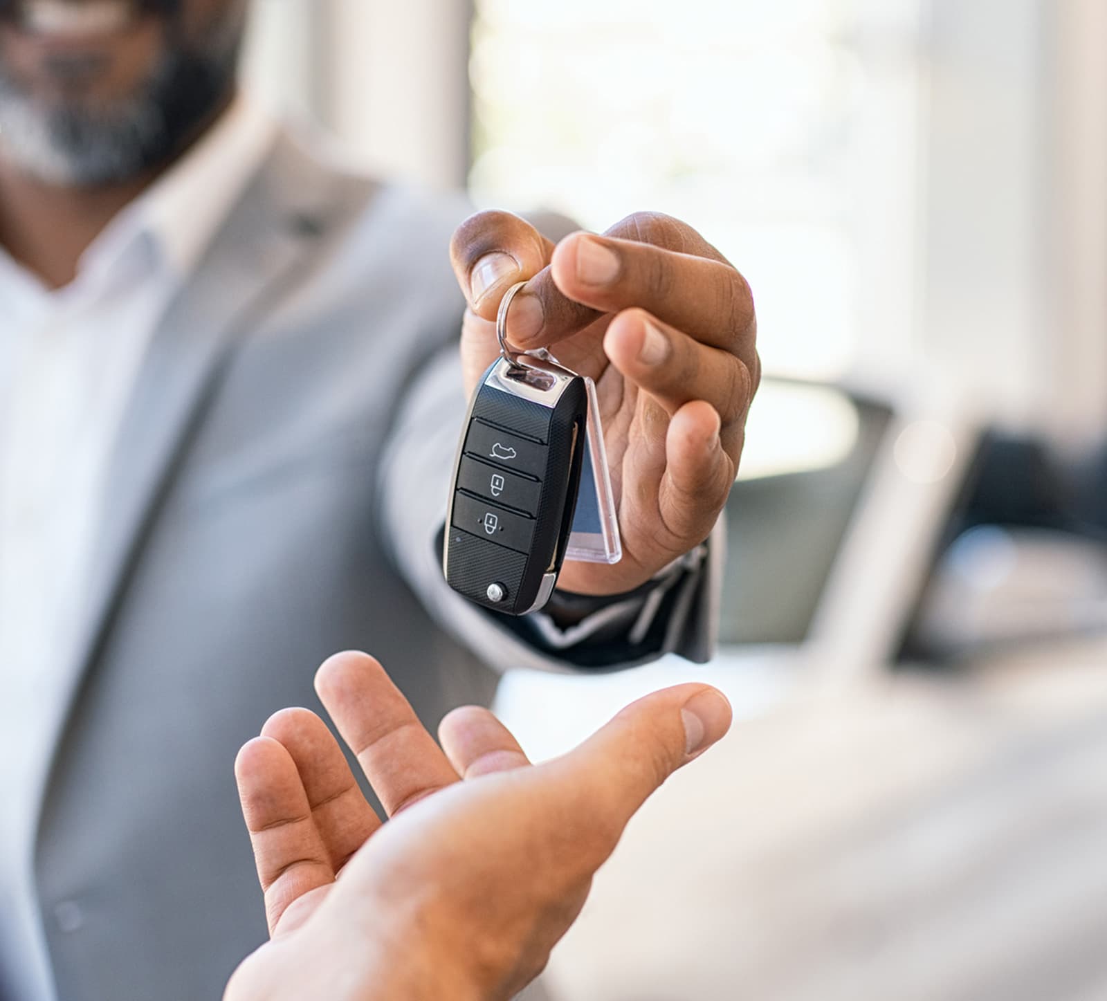 man holding keys