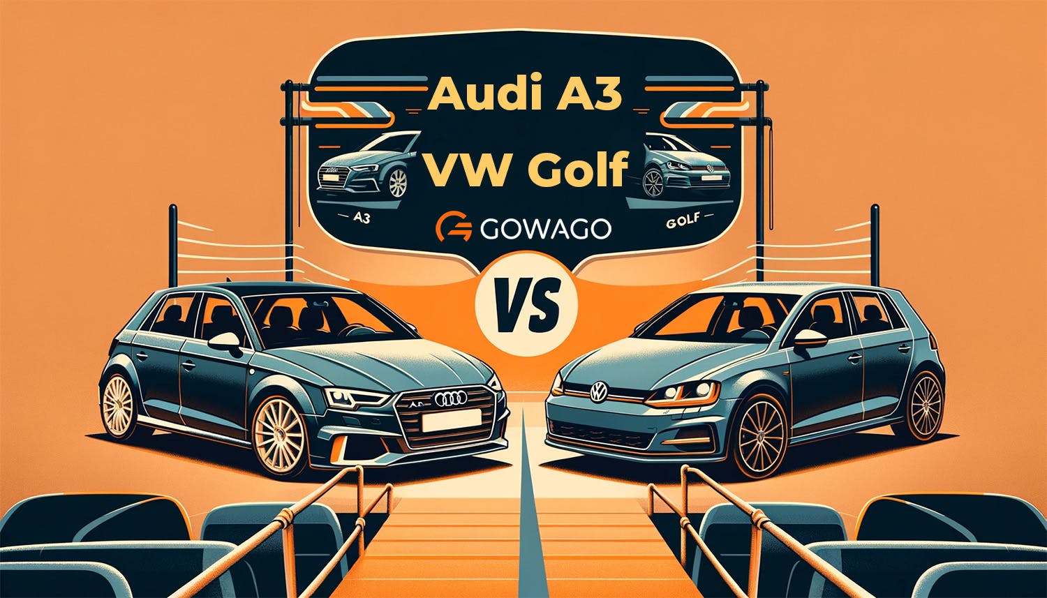 blog item card - Ein Vergleich zwischen dem Audi A3 und dem VW Golf - Welchen solltest du leasen? Möchtest du lieber Premium Sportlichkeit oder robuste Bodenständigkeit. gowago gibt dir die Antworten! 