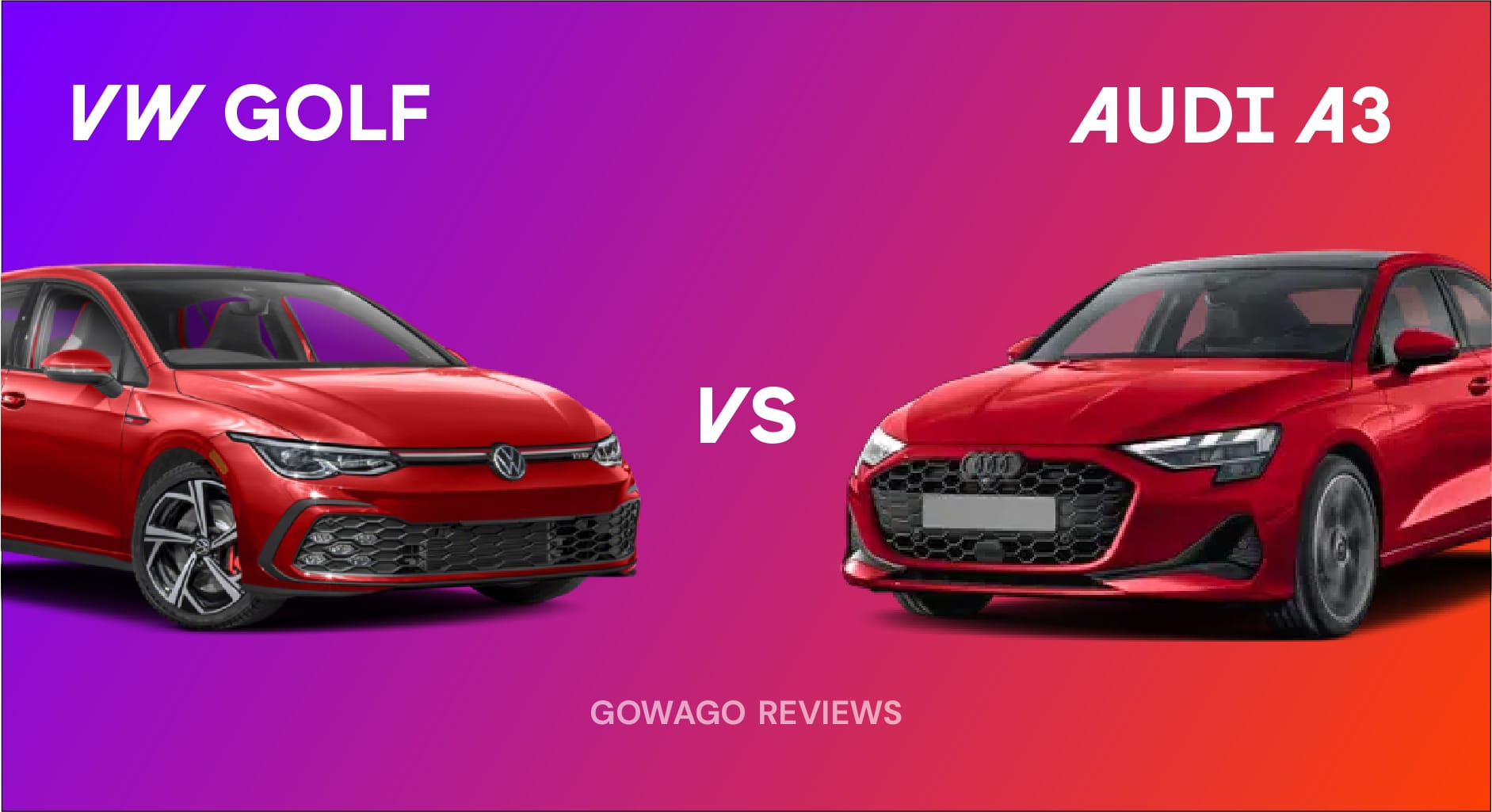 blog item card - A comparison between the Audi A3 and the VW Golf - Which one should you lease? Do you want premium sportiness or a down-to-earth car? gowago gives you the answers