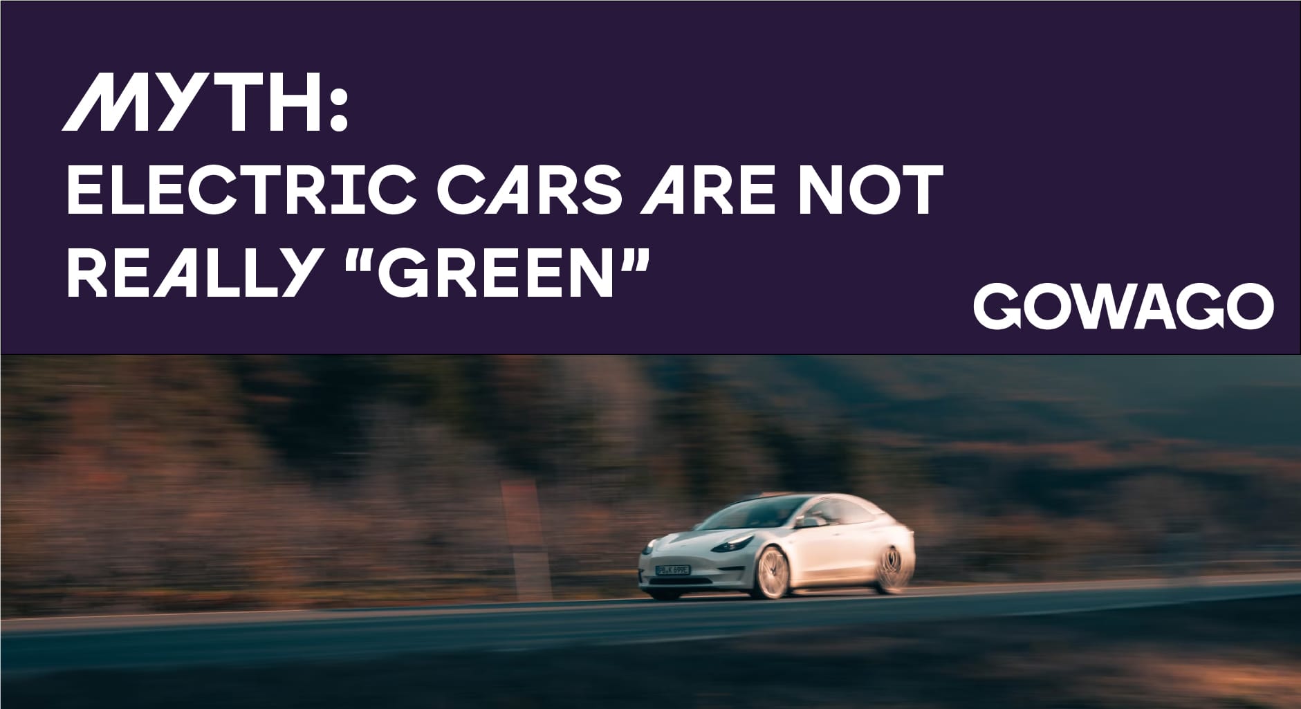 blog item card - Gowago shows you how electric cars emit up to 50% less CO₂, run on renewable energy in Switzerland, and why used EVs are the most sustainable choice today.