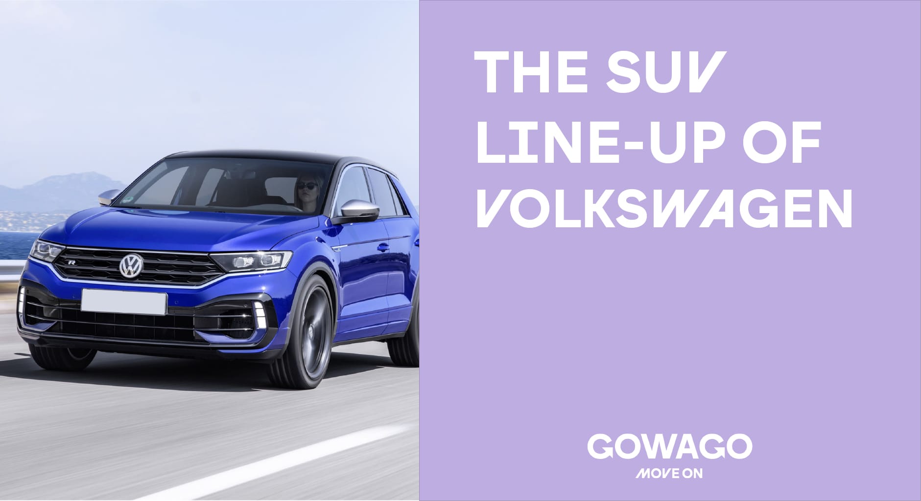 blog item card - Discover the VW SUVs: Taigo, T-Cross, T-Roc, Tiguan, ID.4, ID.5 and Touareg - engine options, consumption, space and leasing prices. Find the perfect vehicle at a monthly price!