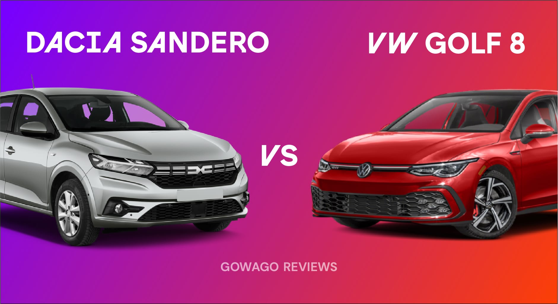 blog item card - Discover the differences between the VW Golf and the Dacia Sandero in this Gowago comparison - practicality, equipment, interior, driving experience, and costs. Find out which hatchback is the perfect fit for your next leasing